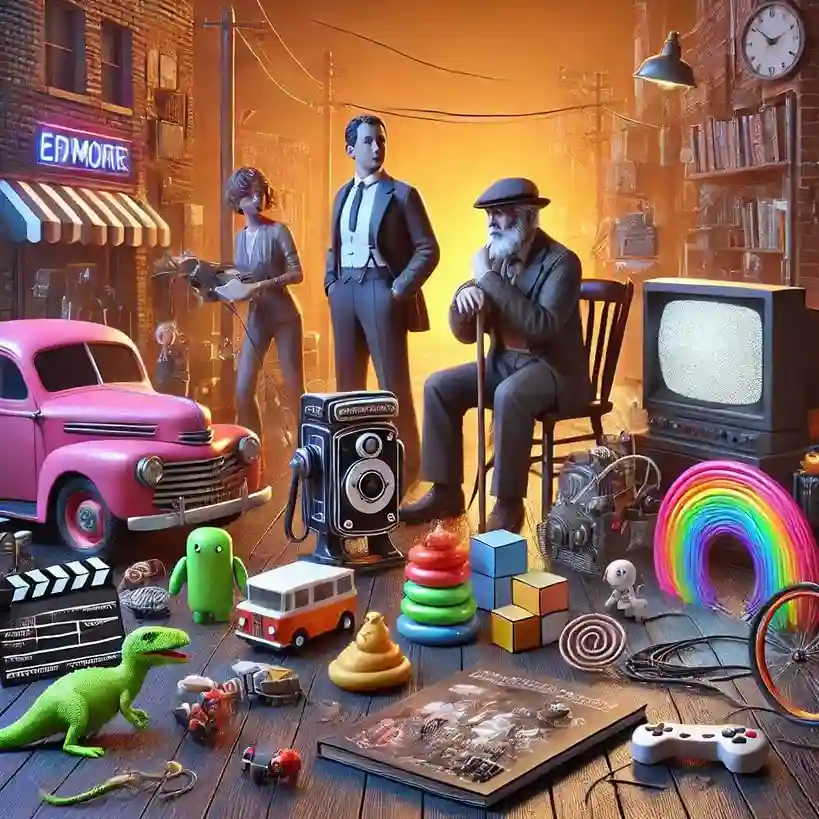 a few 3D generated objects to showcase the birth of 3D graphics