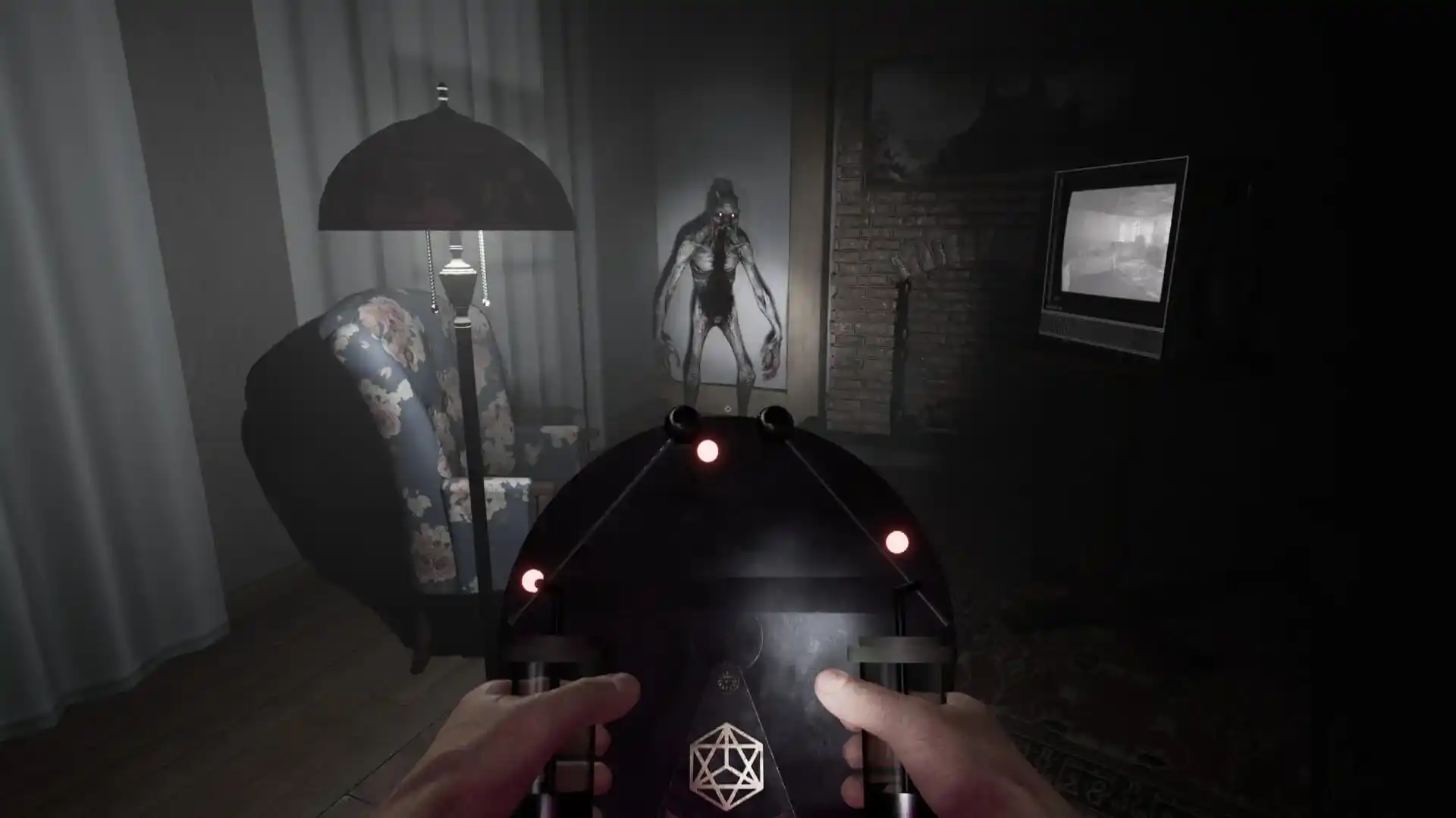 Creepy Monster standing in the living room looking at you