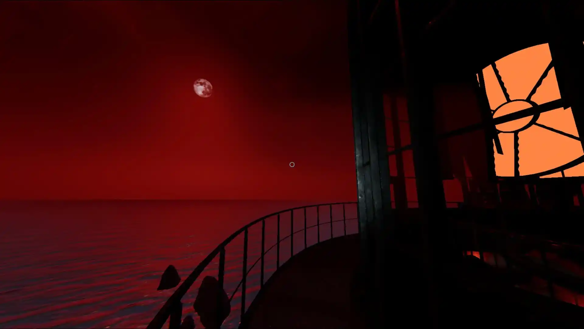Blood Moon view from a haunted Lighthouse